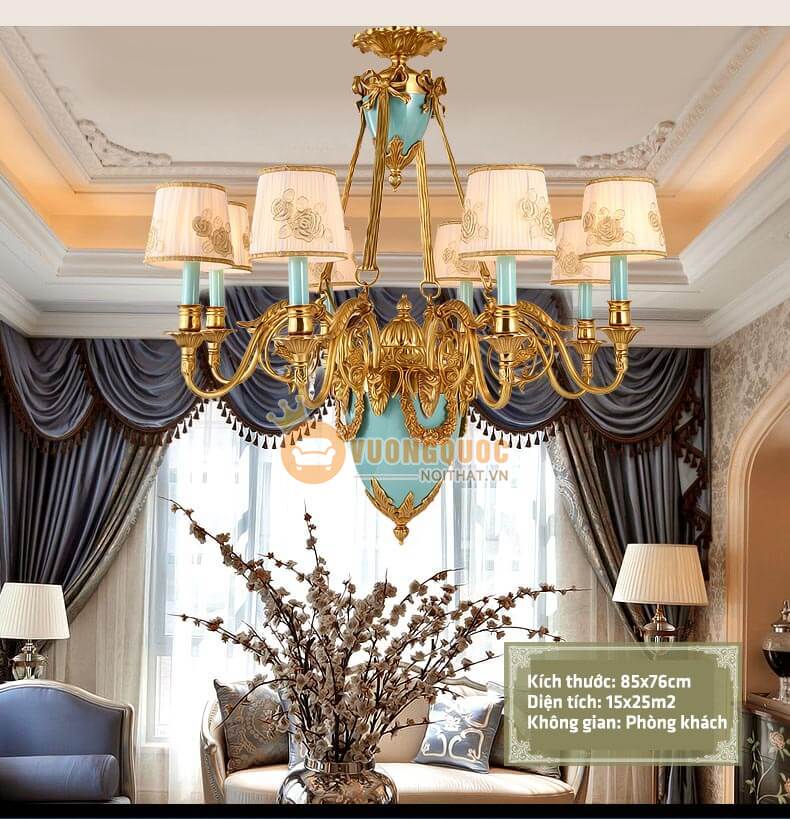 Đèn chùm đồng trang trí họa tiết tinh xảo abr154-4